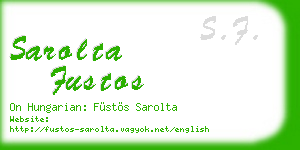sarolta fustos business card