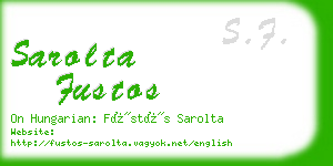 sarolta fustos business card